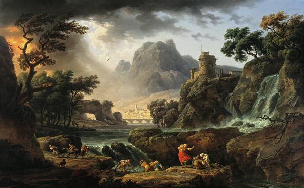 Mountain Landscape with Approaching Storm, Emile Jean Horace Vernet